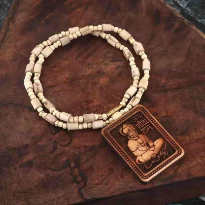 Tulsi Kanthi Mala for Men Wood Locket Set (Pack Of 1)