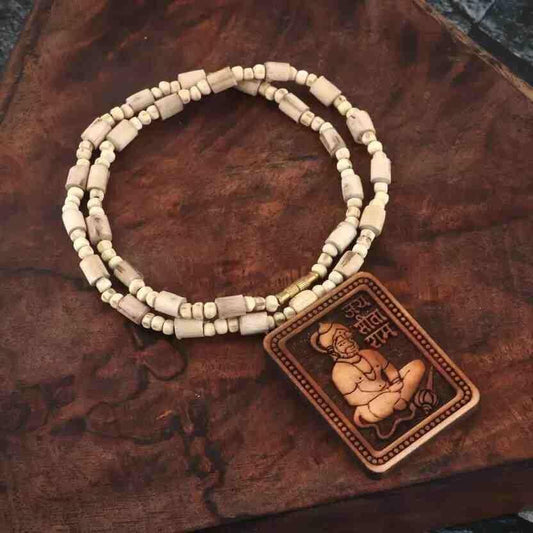 Tulsi Kanthi Mala for Men Wood Locket Set (Pack Of 1)