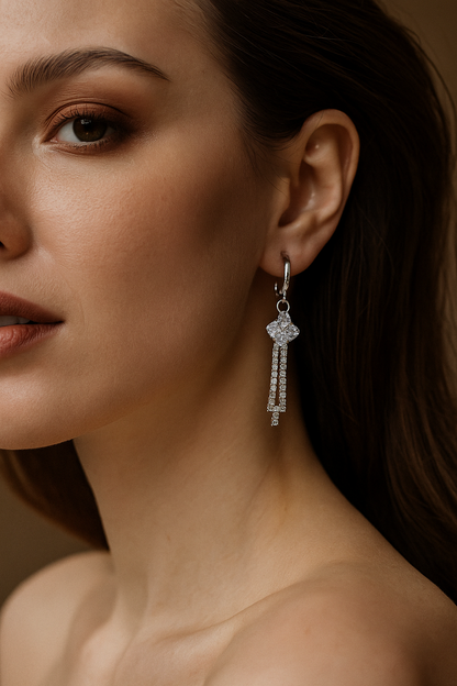 ✨ Crystal Cascade Drop Earrings