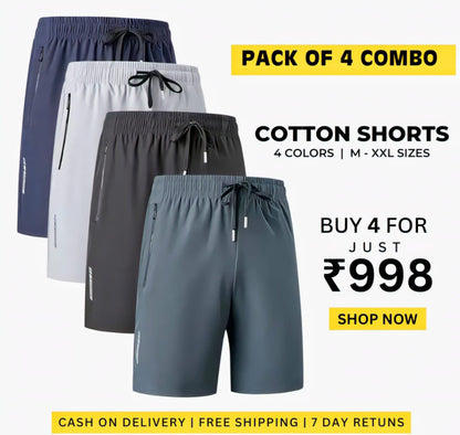Men's Stretchable Cotton Shorts
