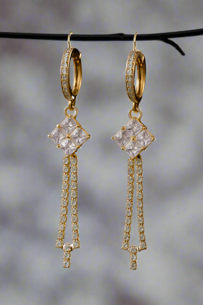 ✨ Crystal Cascade Drop Earrings