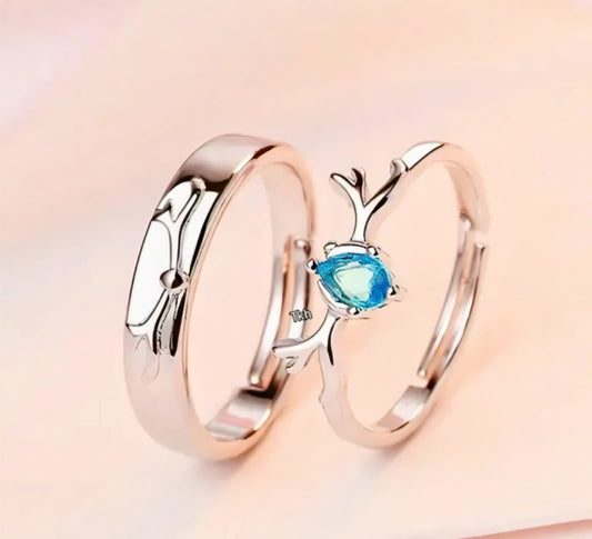 Adjustable couple Rings Set || Gifts For Couple .