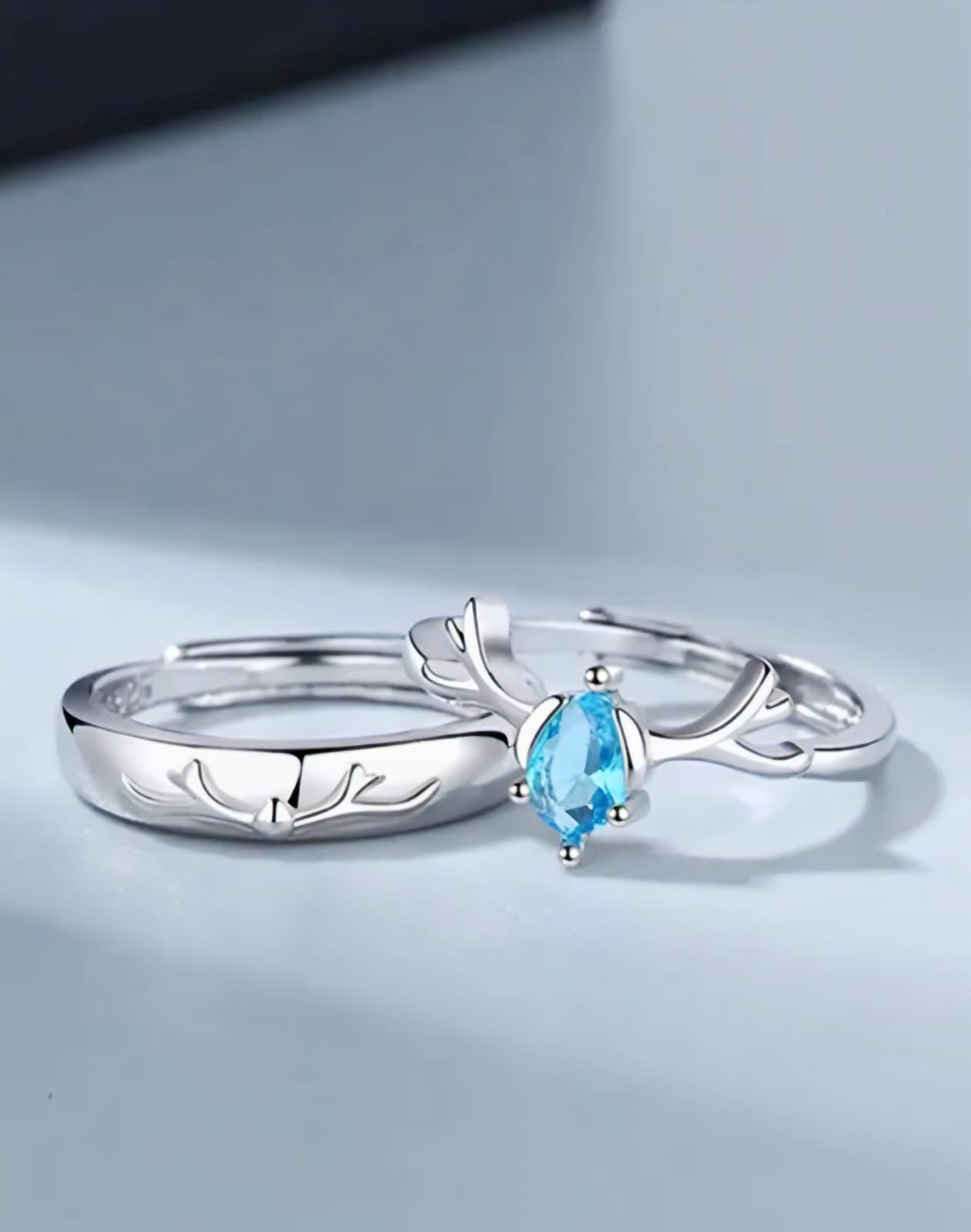 Adjustable couple Rings Set || Gifts For Couple .