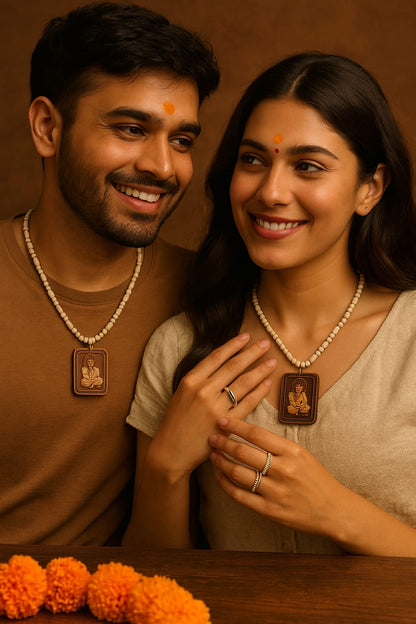 Tulsi Kanthi Mala for Men Wood Locket Set (Pack Of 1)