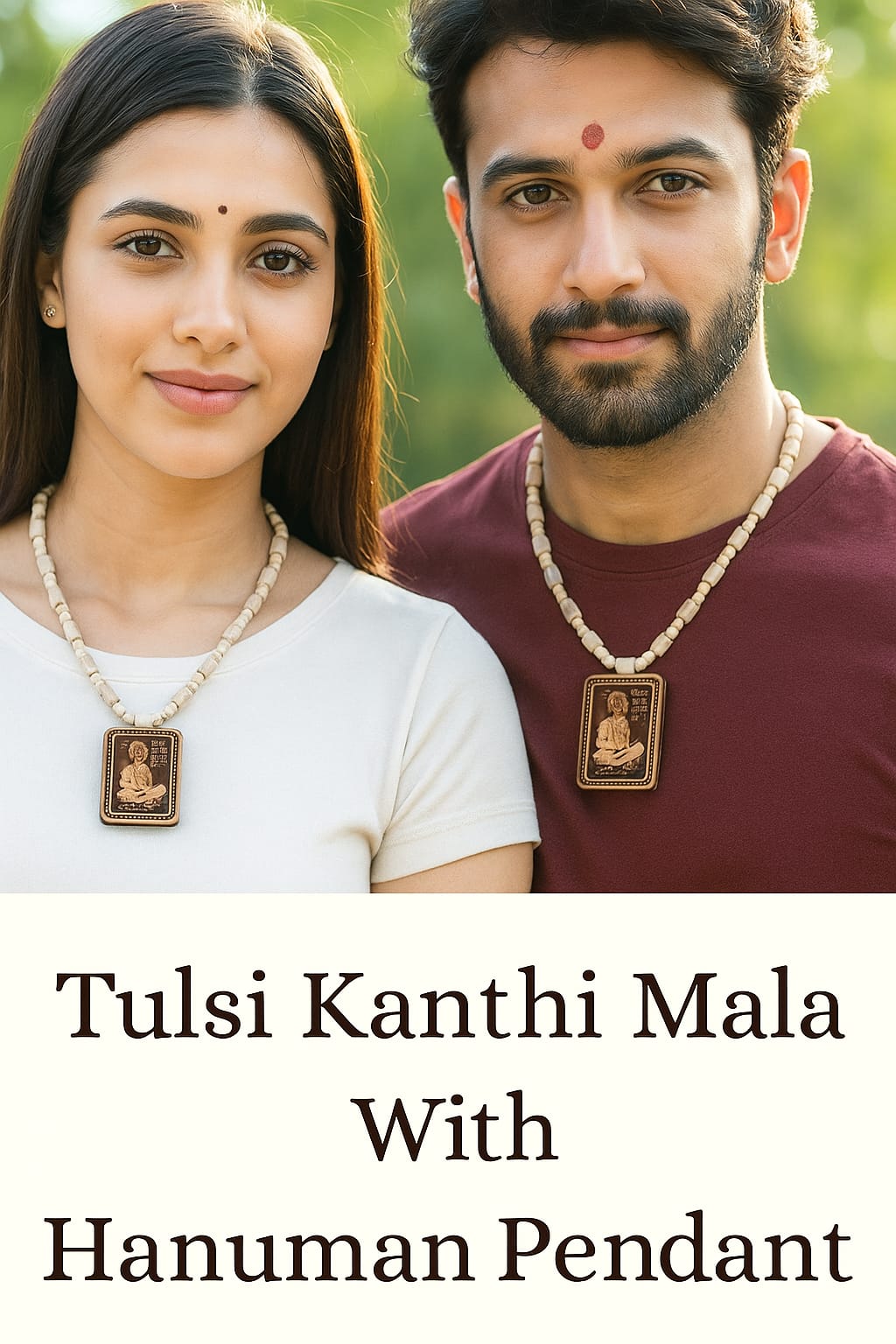 Tulsi Kanthi Mala for Men Wood Locket Set (Pack Of 1)